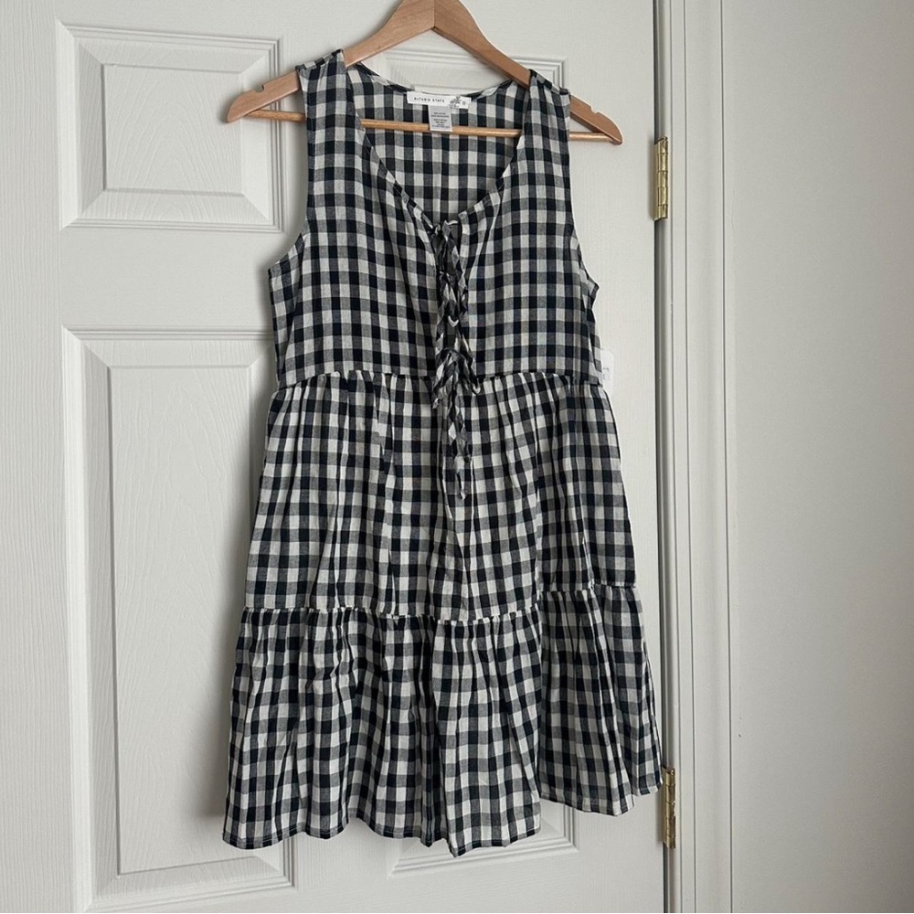 NEW Altar'd State Black and White Checkered Mini Dress